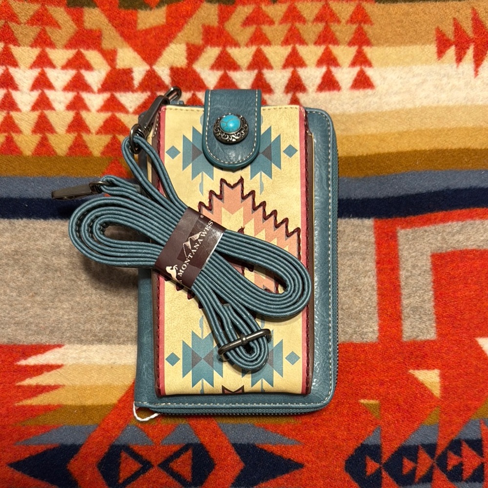 Southwest Pattern Wallet with Strap